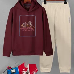 HELLCAT Printed Cotton Blend Hoodie T-shirt and Jogger Trackpant Clothing Set for Boys. image 1