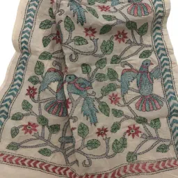 Woman Stylish Hand Embroidered Silk Stole for Occasions or Daily Styling, or Gifting image 3