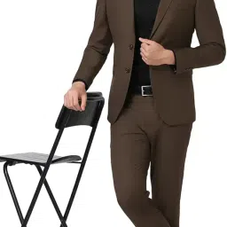 peter england Men's Polyester Blend Two Piece Suit-Dress Set image 4