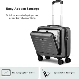 the assembly Premium Polycarbonate Overnighter 8 Wheels Double Spinner Trolley Bag with Laptop Compartment & Keyless TSA Lock- 16 Inches-Grey-Stark Pro, Small, 42 cm image 4