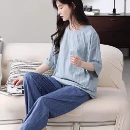 celary Korean Style Women’s Night Suit|| Cute Printed Pajama Set|| Long Sleeve Top & Pants|| Soft Cotton Loungewear||Winter Night Suit image 5