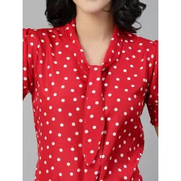 style quotient Women Polka dot Tie-up Casual Top image 1