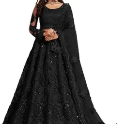 zaalima fashion with z logo ZAALIMA FASHION Women's Semi Stitched satin blend Lehenga Choli with Embroidered Pattern Unstitched Blouse and Dupatta Set | Women's Lehenga Cholis image 4