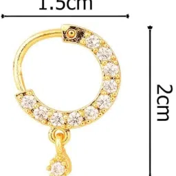 divisha Nose Rings for Women AD Studded Bridal Piercing Nath Hoop Nose Pin Stylish Nath For Women and Girls image 3
