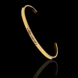 etchcraftemporium Ahimsa Paramo Dharma Bracelet | Classic Oval Cuff Bracelet for Men & Women | Adjustable In Size | Glossy Gold Finish image 3