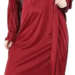 ledelav Women's Satin Nightgown and Robe Set, Long Length with Lace Detail, Pink image 2