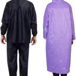 tryo New Blk Rainsuit & Purple Raincoat(Free Size) image 1