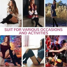 jal jeel Wool Warm Thigh High Socks | Knitted Thick Thermal Woolen Socks for Women Winter Wear Knee Length | Knee High Leg Warmers Long Socks Boot Cuffs Knee Cap | Stocking Girls image 5