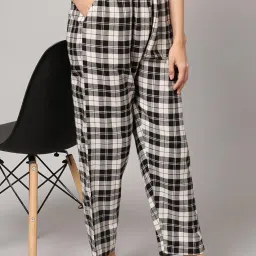 kryptic Women Checked Pure Cotton Elasticated Waist Band Regular fit Pyjama image 4