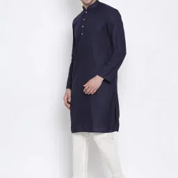 vastramay Cotton Linen Blend Men Kurta image 2