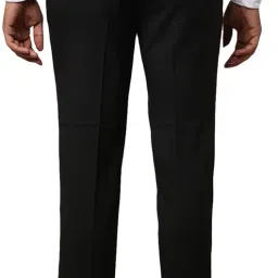 raymond Men Slim Fit Structure Pattern Poly Viscose Blend Pleatless Formal Trouser image 4