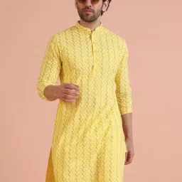 kisah Men's Silk Printed Regular Kurta image 1