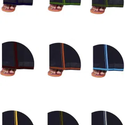 prakasam cotton Mens Pure Cotton Fine Quality Stitched Pocket welcro attachment dhoti for mens image 5