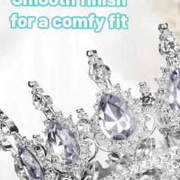 buildcon Tiara for Women Wedding, Crown for Women Queen, Pageant Crown for Women Queen, Bridal Headpiece for Special Occasions image 2