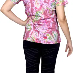 aqua holic Spandex Women's Top & Bottom Legging Set| Stylish & Comfortable, Attractive Design, Multi-Purpose, Long-Lasting | Ideal for Casual Outing - Pink - Pink image 2