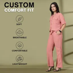 chkokko Casual Co ord Set For Women Stylish Summer Wear Cord Half Sleeves Polo Neck Track Suit Latest Coords Travelling Outfit Western Ladies Co ords image 2