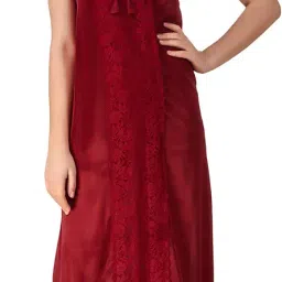 reposey Women's Satin Solid Maxi Length Nighty with Robe (Free Size) (Pack of 2) image 1