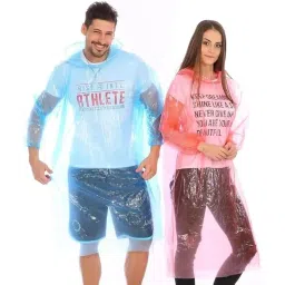 kanvipriya 5 pcs Unisex Disposable Rain Cards/Rain Coats for Emergency Use Waterproof with Smallest Pocket Size| Easy to Carry & and Reusable 2 3 time wear Thin Plastic Multi Color Free Size image 4