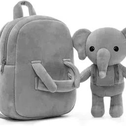 udhna Cute Elephant Soft Plush Backpack for Kids | Lightweight & Comfortable Animal Toy Bag for Boys & Girls | Ideal for School, Picnic & Travel image 1