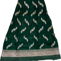 yuvaanika RAJASTHANI RAJPUTI POSHAK II CHINONN SILK FABRIC II 4 SIDE DUPATTA WORK, EMBROIDERY WITH 13 KALI LEHANGA II MAGJI UNSTITCHED image 4