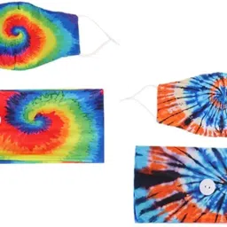 bnf 2x Wide Stretch Headband with Buttons & Face Mask Sport Hair Band Sweatband|Clothing, Shoes & Accessories | Womens Accessories | Hair Accessories image 2