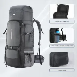 mountile ROAMRIDGE 70L Travel Backpack with Water Proof Rain Cover - Camping Hiking Rucksack Trekking Bag - MTX02-PARENT image 4