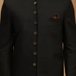 vastramay Men Silk Blend Casual Style Sherwani Set Imported Fabric Designer Indowestern and Pant style Pyjama image 4