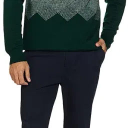amazon brand - symbol Men Acrylic LS Placement Argyle Pattern Pullover Sweater image 3