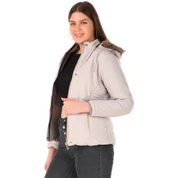 brazo Women's and Girls Puffer Regular Fit Bomber Jacket For Winter Wear | Hooded Neck | Full Sleeve | Zipper | Casual Jacket For Woman & Girl | Western Stylish Jacket For Women image 1