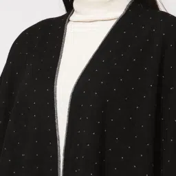 513 Woolen Acrylic Winter Kimono Shawl Warm Open Front Poncho Cardigan Shrug Style Wrap image 2