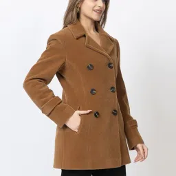 eleveight Women’s Winter Wear Coat Regular Fit For Casual Wear | Collared Neck | Full Sleeve | Buttoned | Latest Stylish Coat Crafted With Comfort Fit And High Performance. image 3