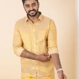 ramraj cotton Men Tissue Shirt and Dhoti set|Diwali Special|Ideal for Festival image 1
