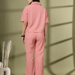 chkokko Casual Co ord Set For Women Stylish Summer Wear Cord Half Sleeves Polo Neck Track Suit Latest Coords Travelling Outfit Western Ladies Co ords image 3