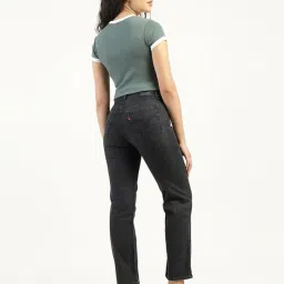 levi's Women's High Rise Ribcage Slim Straight Fit Black Jeans image 1