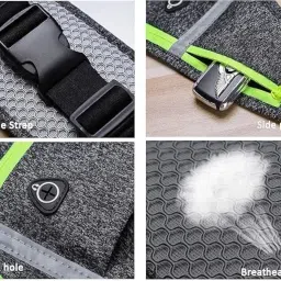 dreswict Waist Phone Bag, Waterproof Running Belt for Women and Men Cards – Bounce-Free Fanny Pack for Men & Women – Adjustable Reflective Fitness Belt for Running, Cycling, Walking image 2