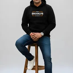 bratmaz Black Ultra Premium Fleece Regular Graphic Printed Hoodie image 5