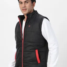 urbano fashion Men's Nylon Sleeveless Zippered Standard Length Puffer Jacket image 2