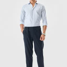 snitch Men Formal Trousers | Slim Fit Pleated Front Checkered Design | Polyester Blend with Medium Stretch & Wrinkle-Resistant Fabric for Office & Formal Wear image 2