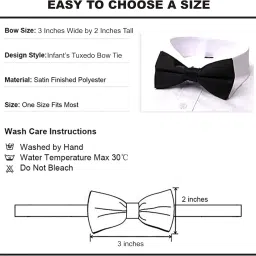 happykids Classic Pre-Tied Bow Tie Formal Solid Tuxedo for Children image 3