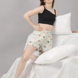 easy shot Women’s Loose Fit Printed Cotton Shorts | Stylish Casual Wear | Comfortable Lounge & Nightwear Shorts for Women image 4
