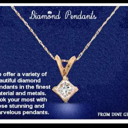 dine gems 1 Carat Diamond Pendant Gold Certified Princess Cut Gold Diamond Pendant Eye Clean Heera Stone VVS1 Clarity White D Colour Diamond Pendant For Her image 3