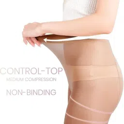 rutina Anti Scratch & Tear Resistant Super Sexy Shiny Nude Stockings for Women/Girls | The Sheer Ultra Shimmery High Waist Comfort Oil Shimmery Pantyhose (XS to 3XL) image 4