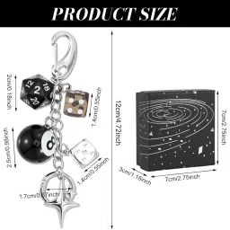 sannidhi Bag Charm 8 Ball Dice Keychain Cute Bag Purse Handbag Accessories Aesthetic Key Chain for Women Men image 1