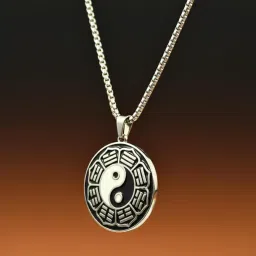 the men thing TAOSPIRIT - 38mm Titanium Steel Pendant with 24inch Round Box 5mm Chain for Men & Boys image 2