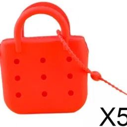 bnf 5xBeach Tote Bag with Holes Zipper Silicone DIY Wallet Summer Leisure Hole Bag Red|Clothing, Shoes & Accessories | Womens Handbags & Bags image 1