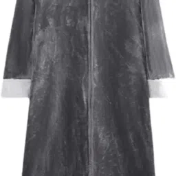 zoomella Wearable Blanket Sweatshirt Long Zipper Front Nightgown Thick Onesie Pajamas Men Light Grey White XL image 3