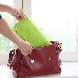 pavityaksh Bag Organiser Cosmatic Hanging Your Toiletries/Cosmetics Into 5 Pocket Foldable Polyester Wall Hanging Storage Bag Closet Organizer Pouch with Hangers Holder image 4