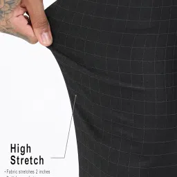 mc henry Men's Checkered Waist Expandable Slim Fit Wrinkle Free Elite and Luxurious Formal Trousers for Men image 2