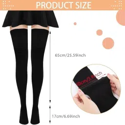 jal jeel Wool Warm Thigh High Socks | Knitted Thick Thermal Woolen Socks for Women Winter Wear Knee Length | Knee High Leg Warmers Long Socks Boot Cuffs Knee Cap | Stocking Girls image 1