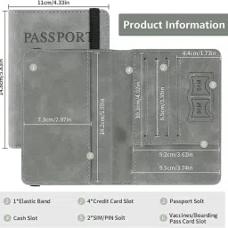 tinkpin Passport Holder Cover Travel Wallet Organizer, Passport Case with PU Leather Travel Document Holder for Men & Women Travel Accessories image 4